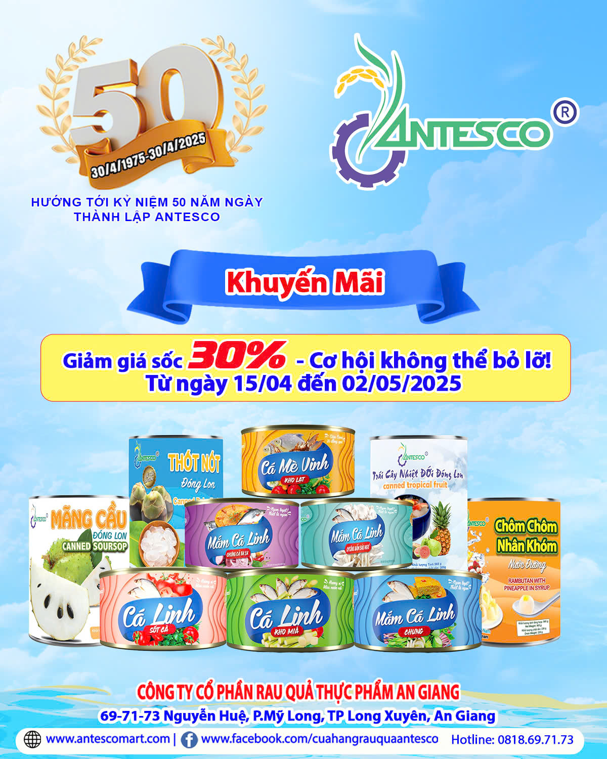 Khuyến mãi nhân dịp 50 năm thành lập Antesco
